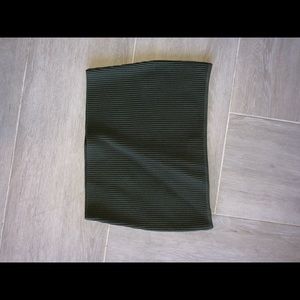 Olive green ribbed tube top / LA HEARTS